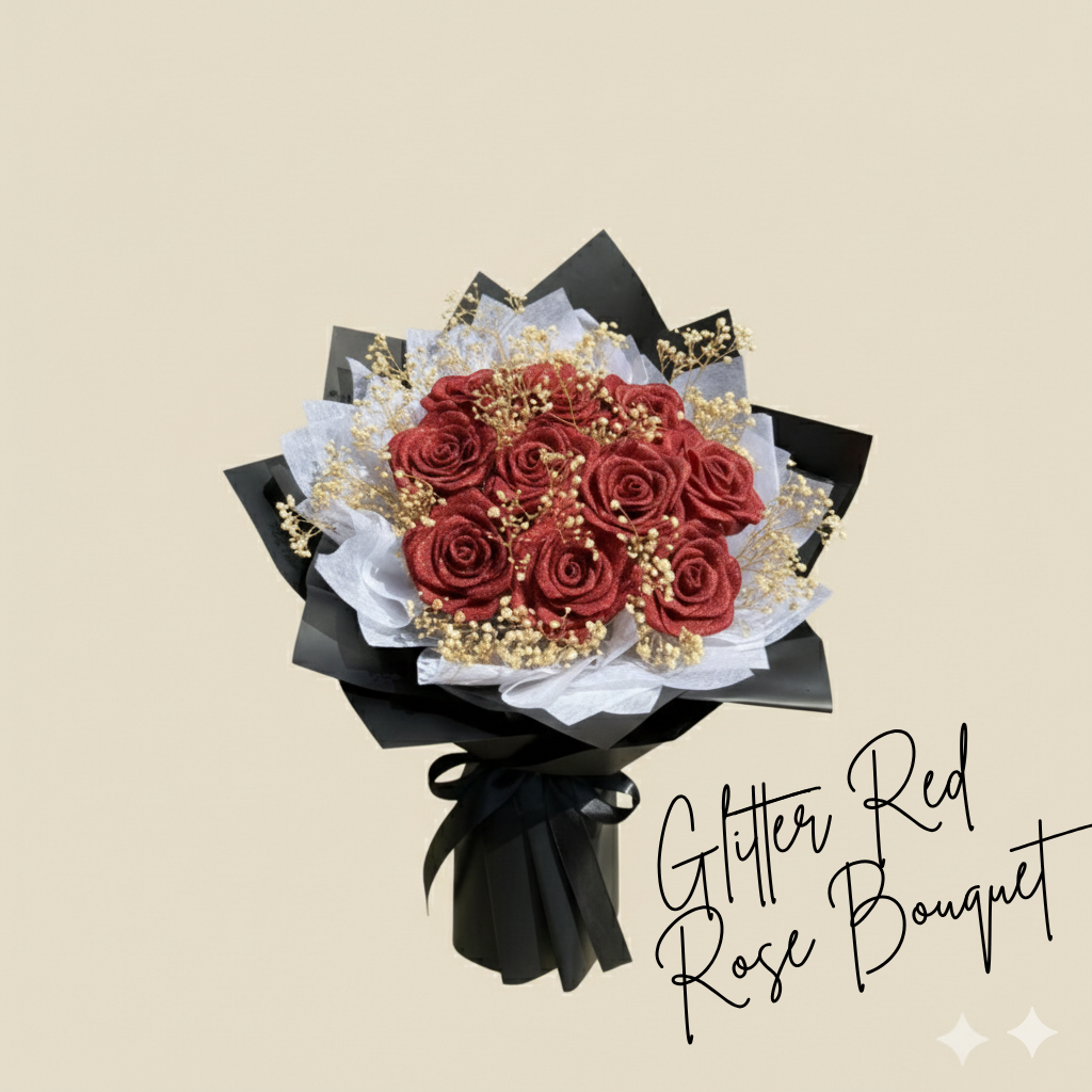 Glitter Red Rose Bouquet